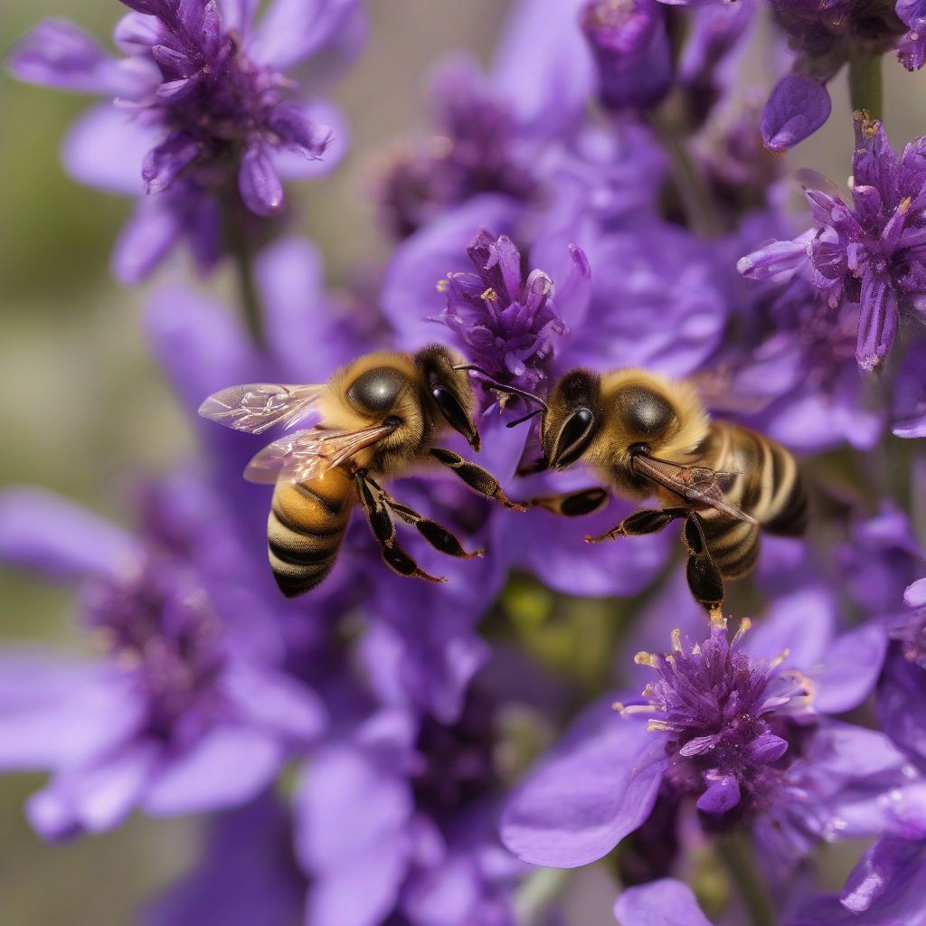 Bees Pollinating Flowers