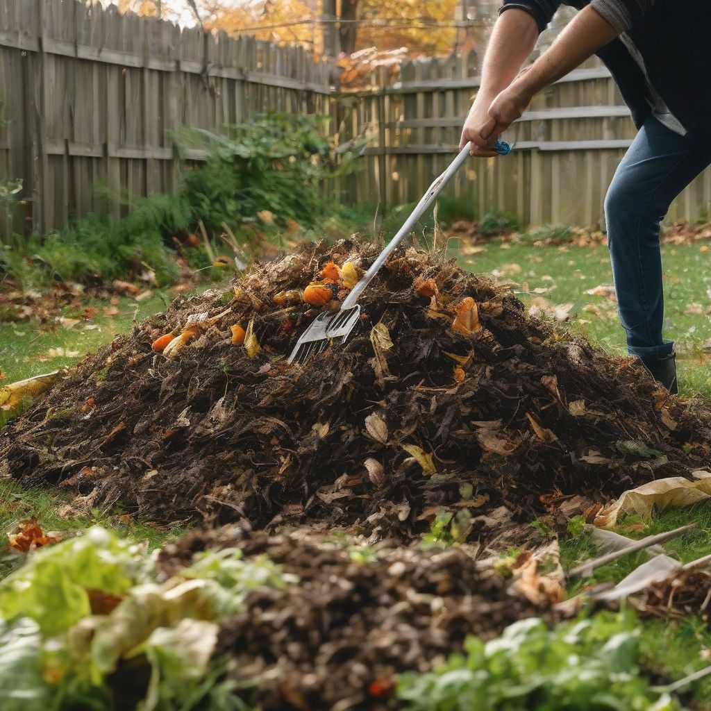 Turning Compost Pile