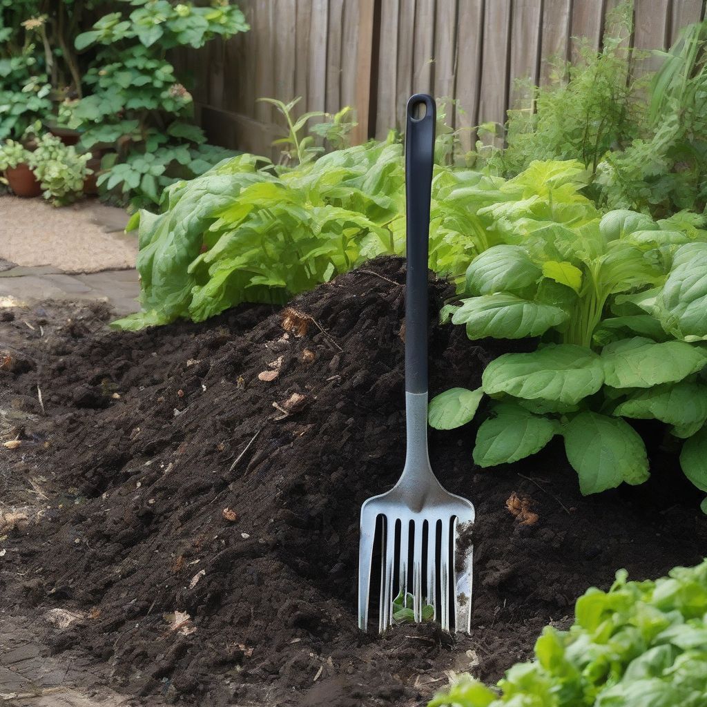 Compost Pile in Garden