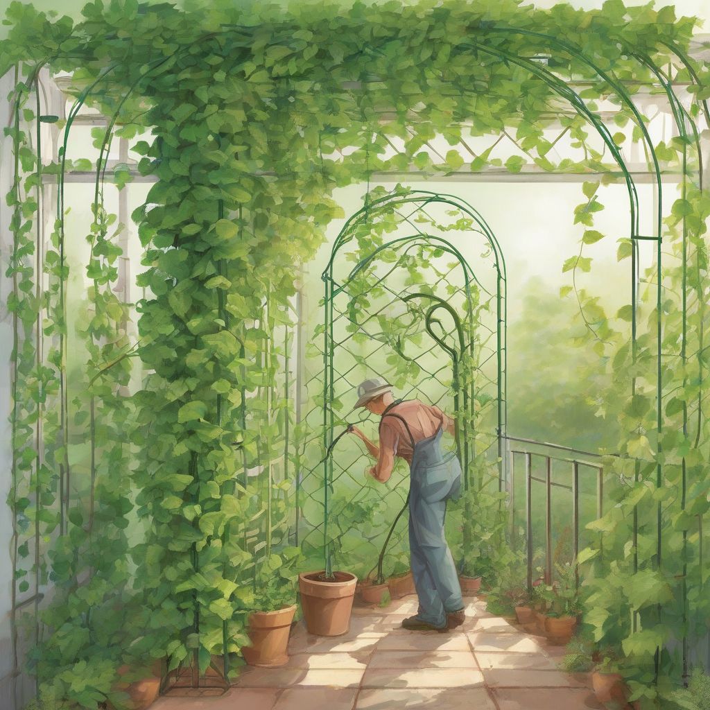 Gardener Training a Vine