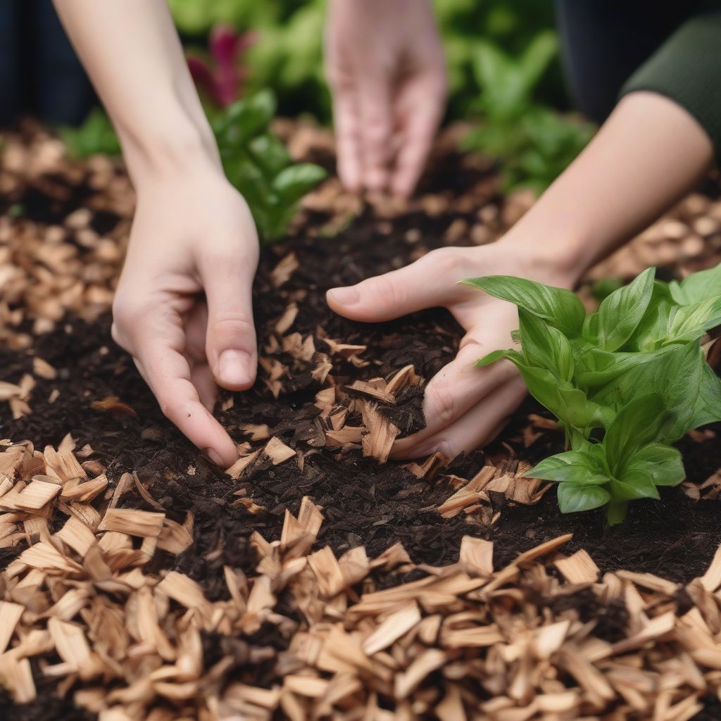 Mulching Garden Beds with Wood Chips