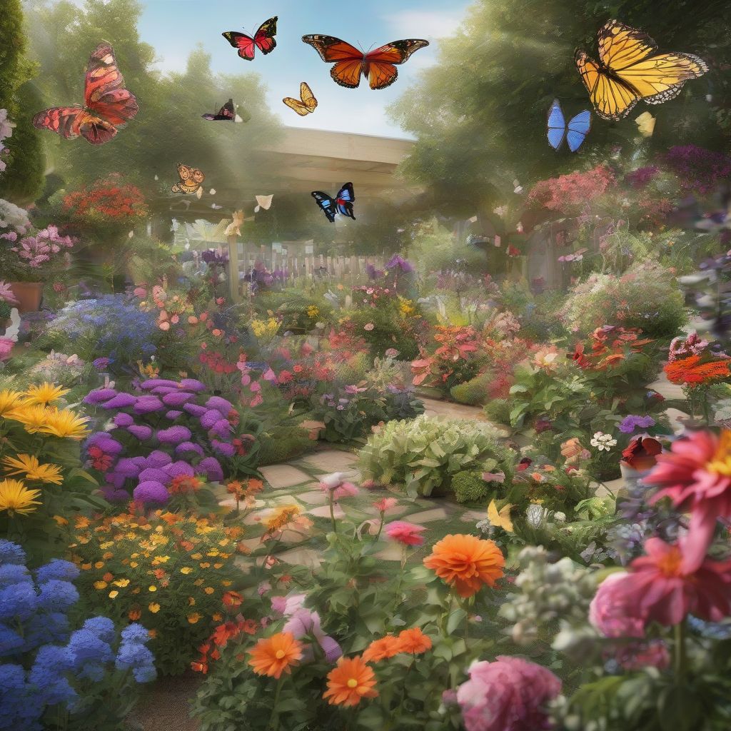 Butterfly Garden with Flowers