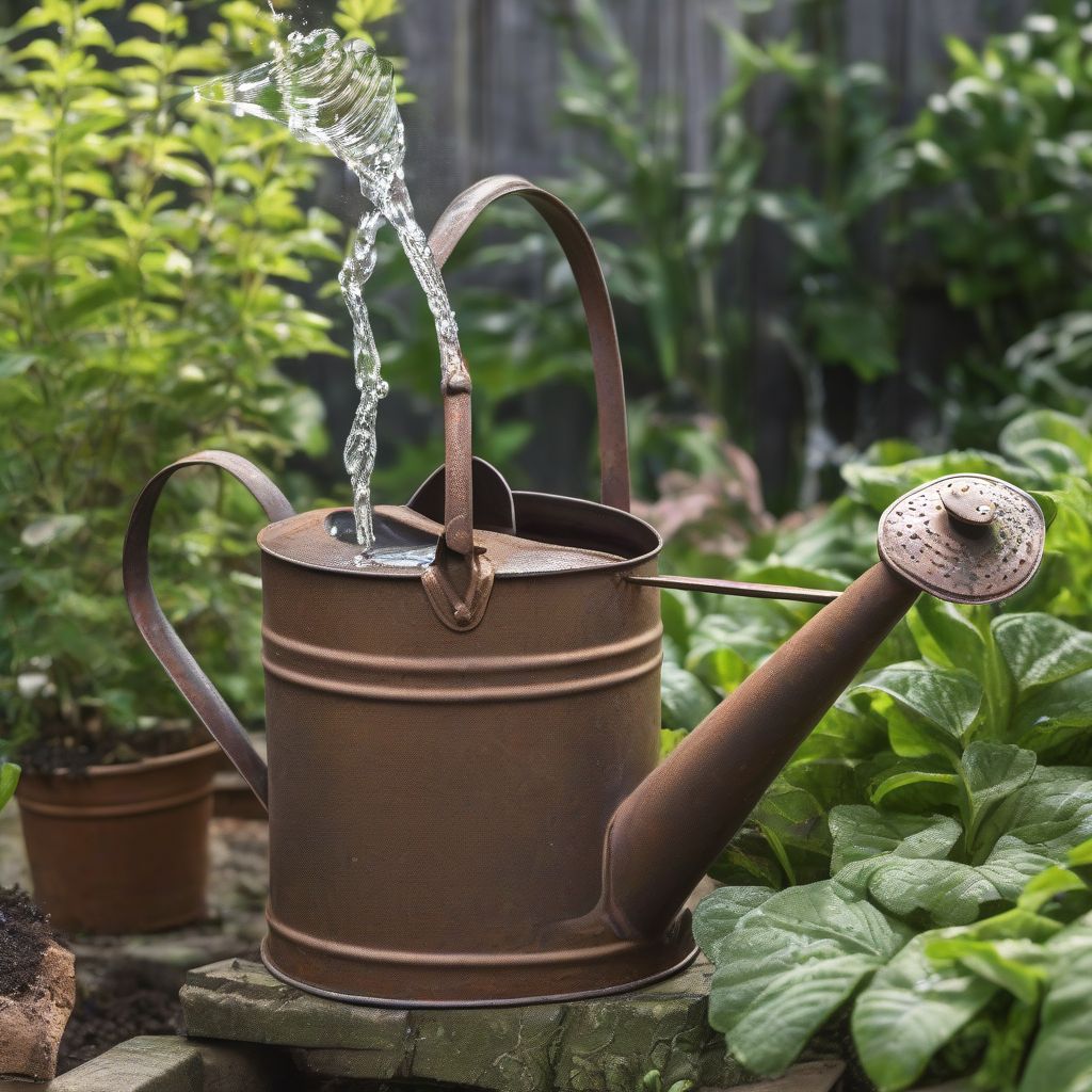 Watering Can and Plants